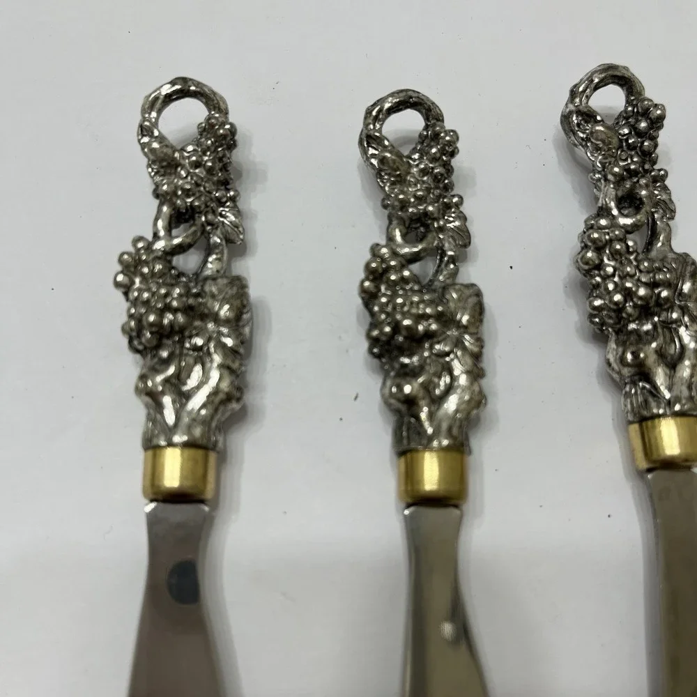 Vintage Arthur Court Spreaders Stainless Steel Grapes & Vine Pattern 5